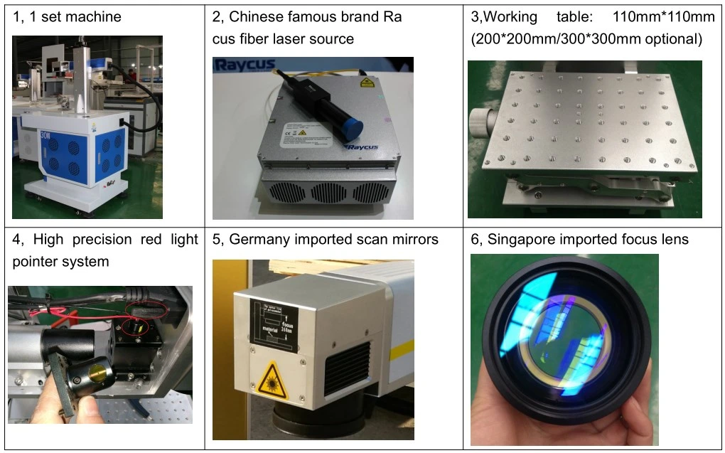 China High Quality Fiber Laser Marking Machine for Metal and Nonmetal, Hard PVC, Keyboard, Cellphone Shell with Raycus 20W, 30W, 50W, 70W Fiber Laser Marker